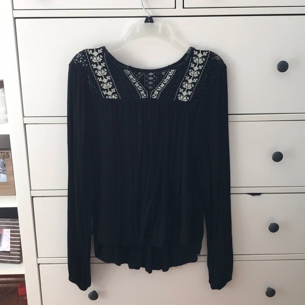 Black Flowy Dress Shirt